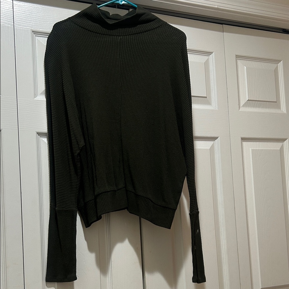 Olive Green Green Ribbed Sweater